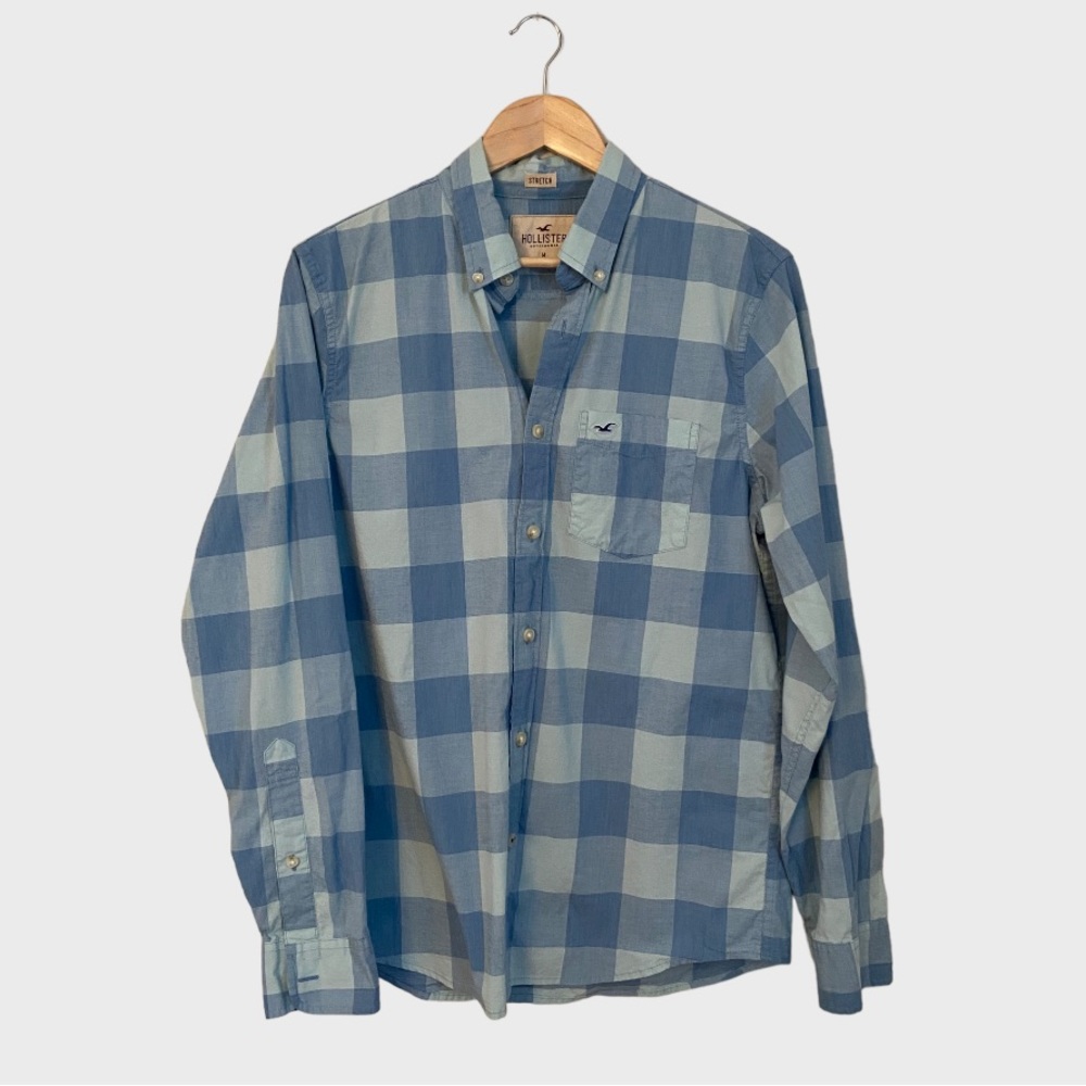 🌵4/$20 Men's Hollister Blue Plaid Button Down Shirt